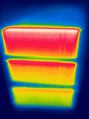 section heating battery. Image from thermal imager device.