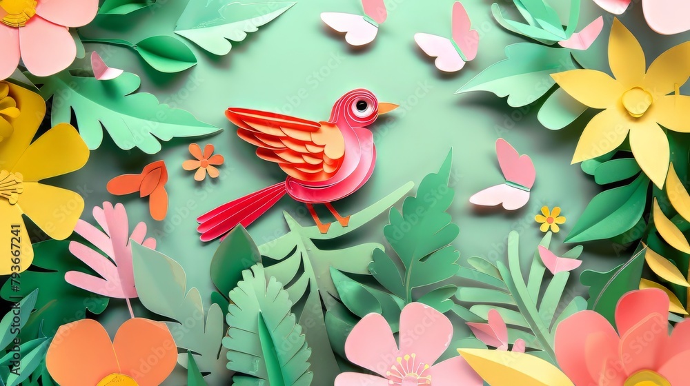 Poster vibrant and adorable paper cutouts with transparency, perfect for adding vibrancy to your projects