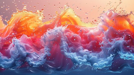 Dancing Droplets: Anime-style Colorful Waters