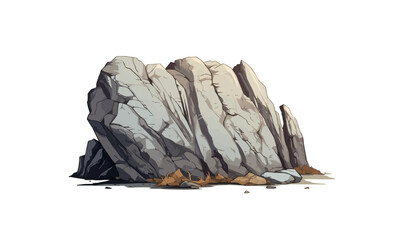 Large rock isolated vector style on isolated background illustratio