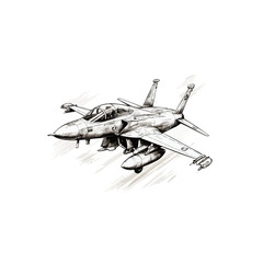 Fototapeta na wymiar Vector sketch of an air force war fighter plane illustratio