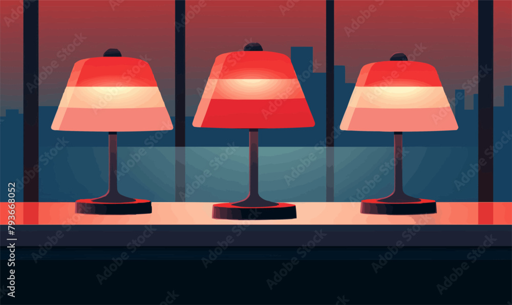 Poster table lamp vector flat minimalistic isolated vector style illustration