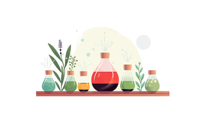 Essential Oils and Diffuser vector flat isolated vector style illustration