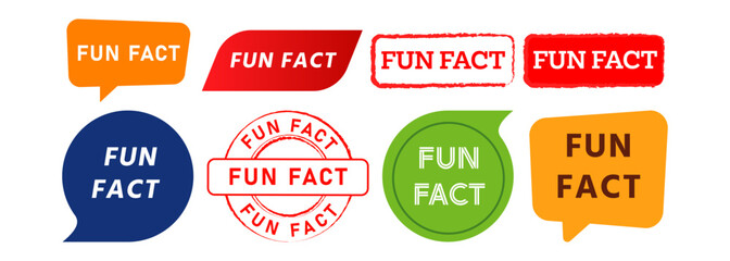 fun fact stamp and speech bubble label sticker sign truth intriguing true knowledge