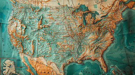 Atlas of US roads close-up