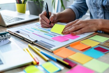 Professional Photography of a person juggling multiple tasks and appointments on their calendar, highlighting the hectic nature of a busy schedule, Generative AI