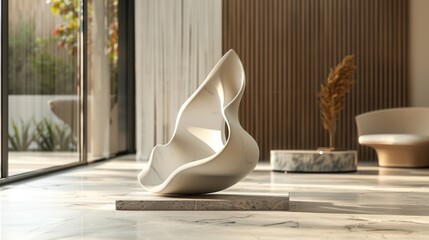 A modern and sleek 3D sculpture symbolizing the importance of self-care and self-love  AI generated illustration