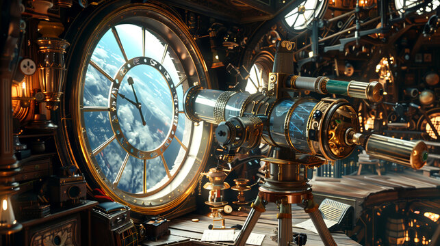 A telescope that peers into alternate dimensions and a clockwork observatory that charts the course of time