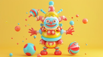 Obraz premium A playful and colorful 3D model of a charming figure AI generated illustration