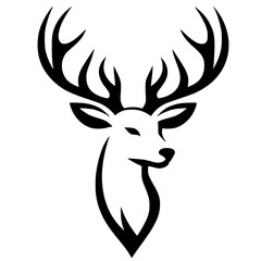The deer head silhouette is simple and elegant