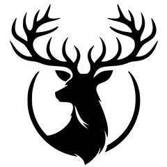 The deer head silhouette is simple and elegant