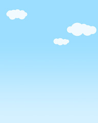 Illustration of a blue sky and clouds.