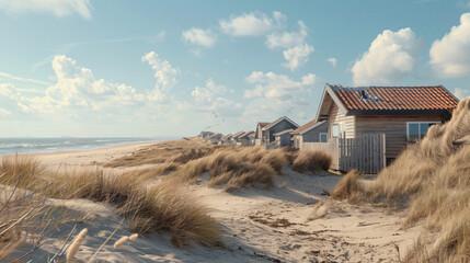 Beach at Wijk aan Zee in the netherlands. Little beach - obrazy, fototapety, plakaty