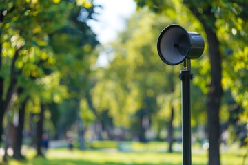 announcement speaker installed in a park