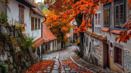 Beautiful autumn in Cesky Krumlov