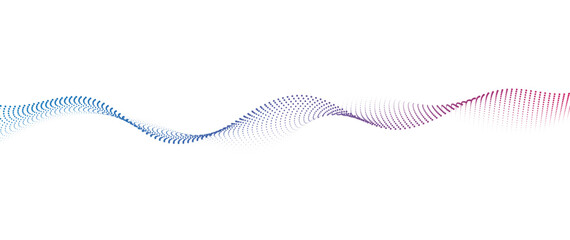 Fototapeta premium Flowing Dot Wave halftone gradient pattern on transparent background