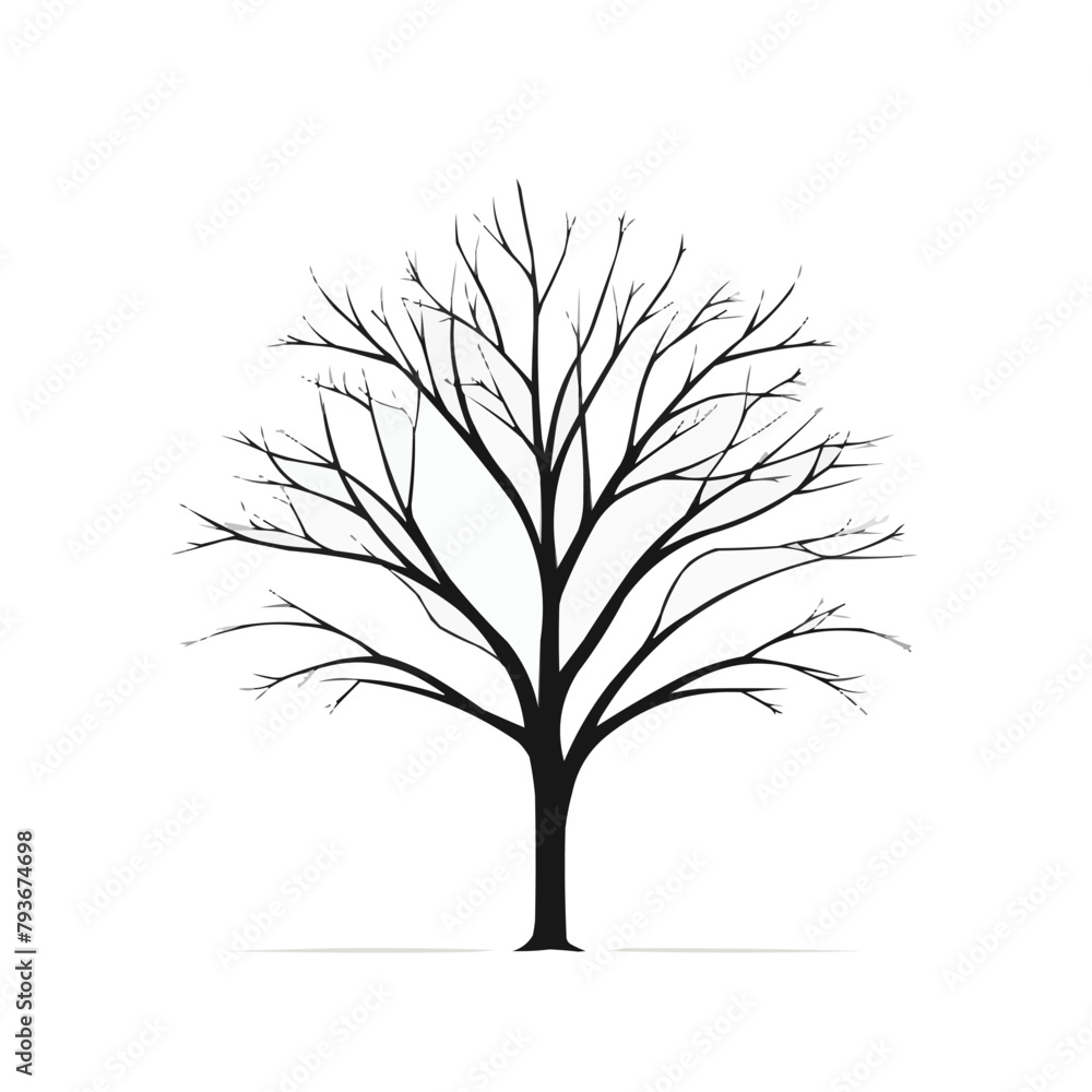 Poster tree | minimalist and simple line white background - vector illustration