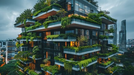 Fototapeta premium Modern architecture blending with nature to create a sustainable and aesthetic environment