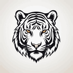 Tiger | Minimalist and Simple Line White background - Vector illustration