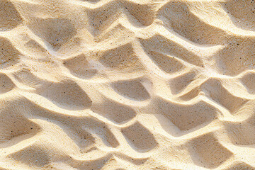 Close-up of wavy patterns in the golden sand