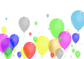 Pink Surprise Background White Vector. Air Celebration Card. Yellow Rainbow. Green Balloon. Helium Creative Illustration.