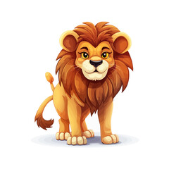 Obraz na płótnie Canvas lion cartoon illustration vector isolated on white background