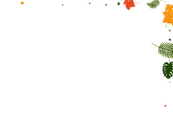 Yellow Monstera Background White Vector. Flora Beauty Design. Red Philodendron. Hawaii Texture. Green Surf Backdrop.