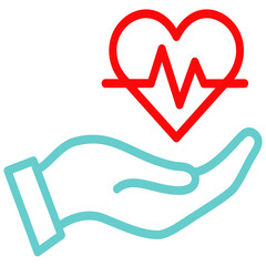 Healthcare hands holding heart isolated on transparent background.