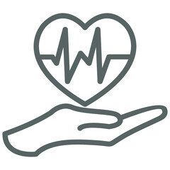 Healthcare hands holding heart isolated on transparent background.