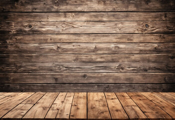 Rustic empty wood table against a light background