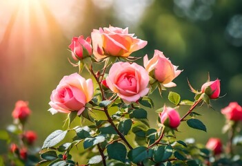 pink tulips in garden