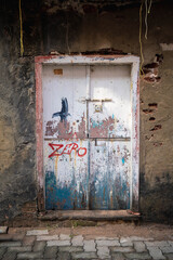 old door in abandoned building