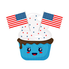 Cupcake with USA flag
