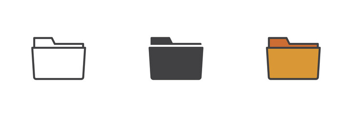 File folder different style icon set