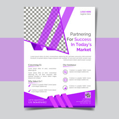 Corporate business cover and back page a4 flyer design template.