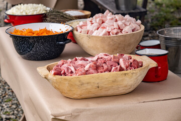 preparation of ingredients for sausages and Christmas Holidays products, One of the most important...