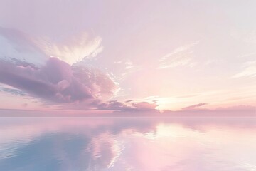 Dreamy pastel sunset with ethereal altostratus clouds on a transparent white surface, adding a touch of romance
