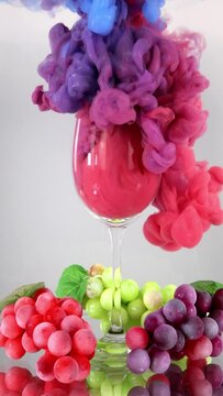 Surreal Underwater Wine Glass and Grapes