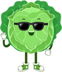 cute vegetable. cabbage cartoon character