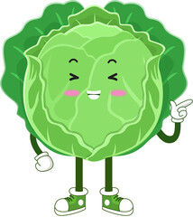 cute vegetable. cabbage cartoon character