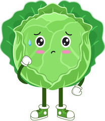 cute vegetable. cabbage cartoon character