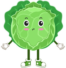 cute vegetable. cabbage cartoon character