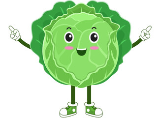 cute vegetable. cabbage cartoon character
