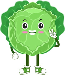 cute vegetable. cabbage cartoon character