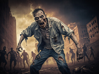 Fototapeta premium zombie apocalypse scenery
