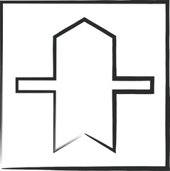 シンプルな標識の筆書き単品イラスト　優先道路