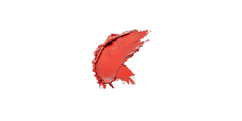 
Lipstick smudge in coral color isolated on white background