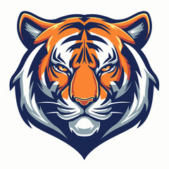 Obraz premium Tiger Mascot for Esports Team Logo Flat Color Vector Illustration