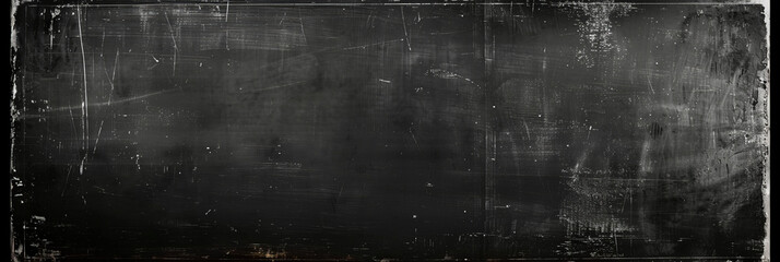  dark blackboard with a thin white border around the edges. The background is plain and blank, suitable for writing or drawing ,black Distressed Grunge wall background - obrazy, fototapety, plakaty