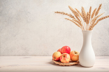 Wheat crops and apples. Happy Shavuot.